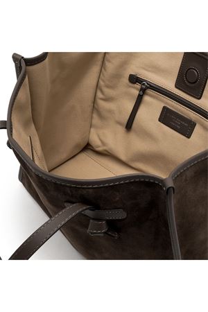Marcella shopping bag dark brown suede leather GIANNI CHIARINI | BS8990CMPL2107